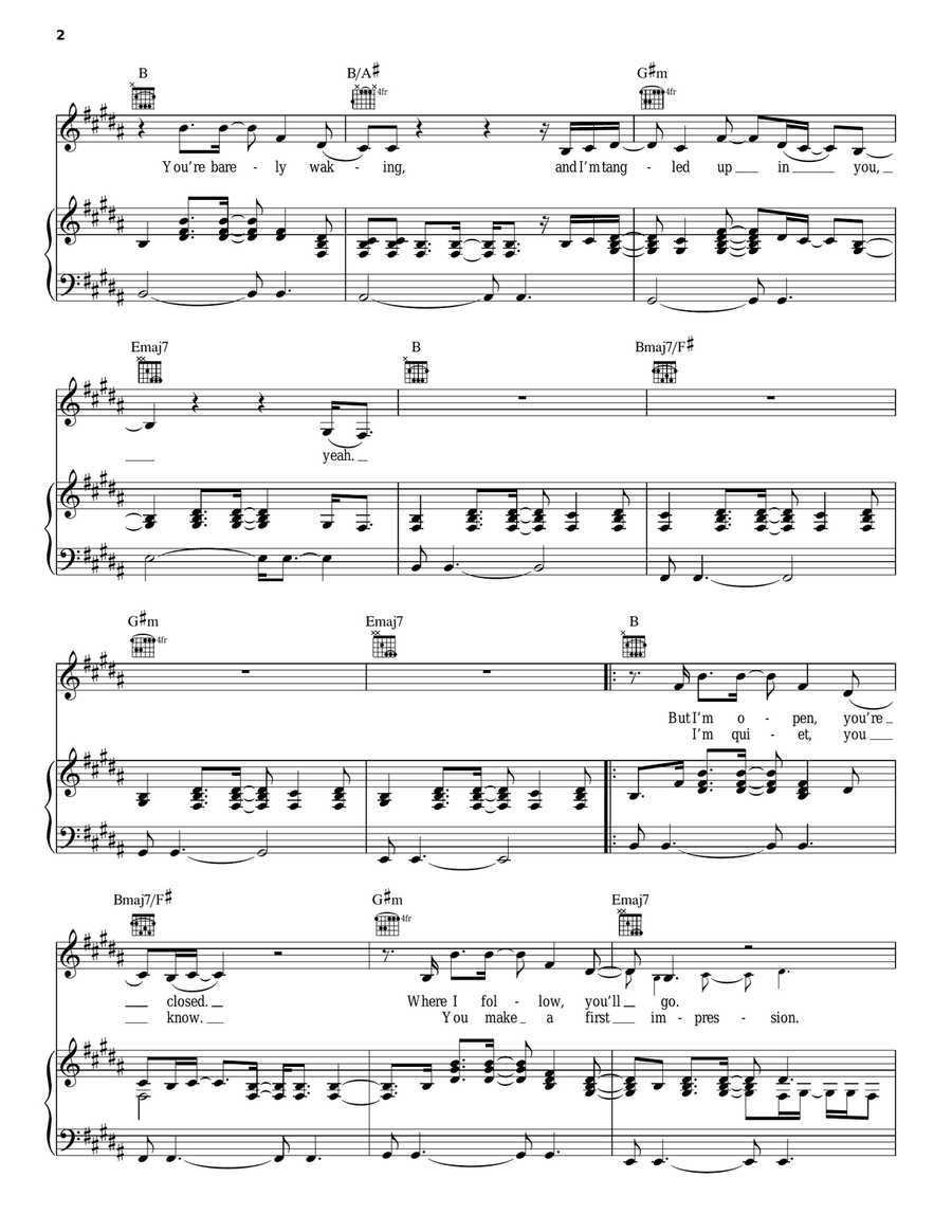 Collide Piano, Vocal, Guitar scores gallery preview page 2