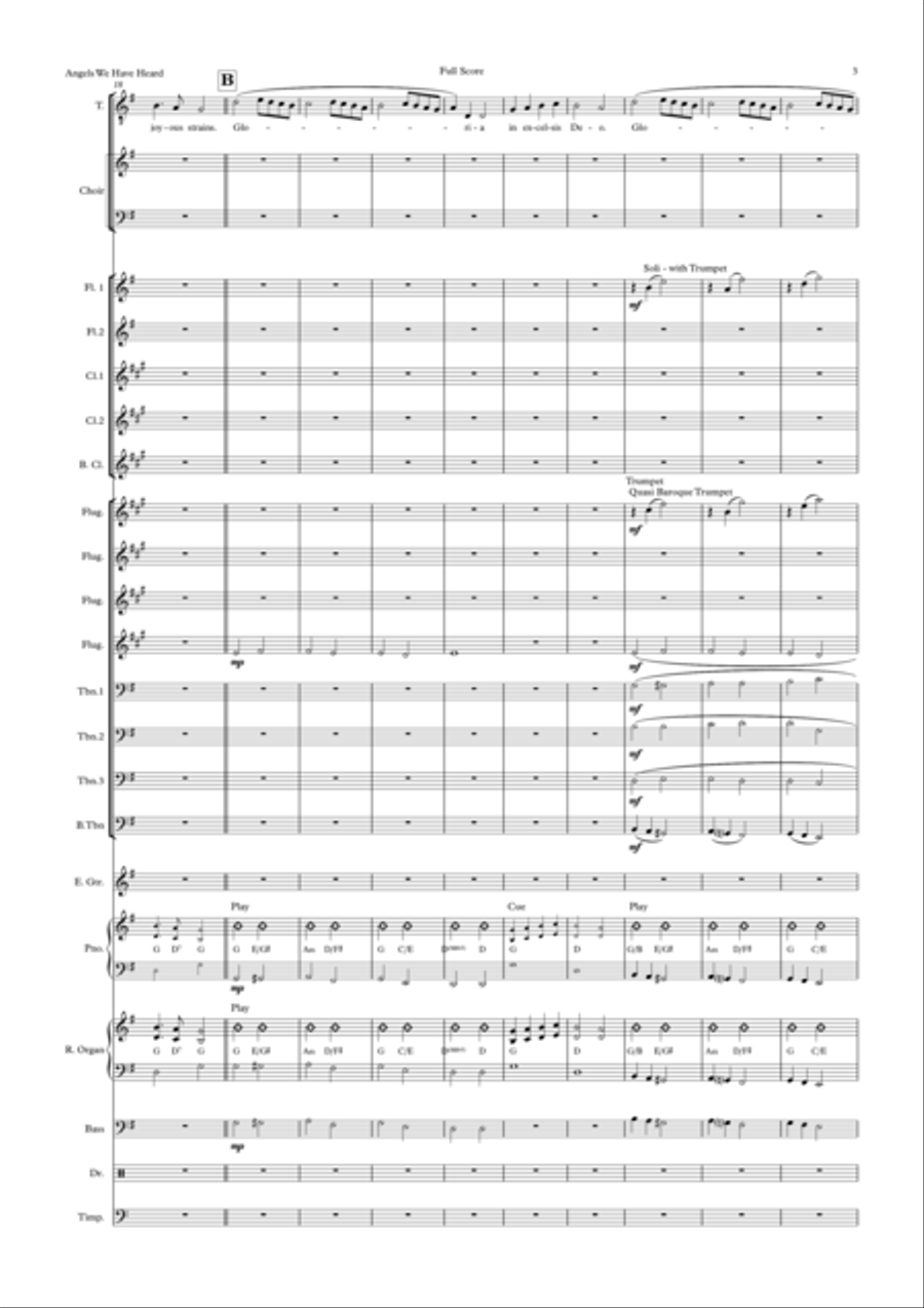 Angels We Have Heard on High (Gloria in Excelsis Deo)- Andrea Bocelli- Voice, Choir and Big Band Choir scores gallery preview page 3