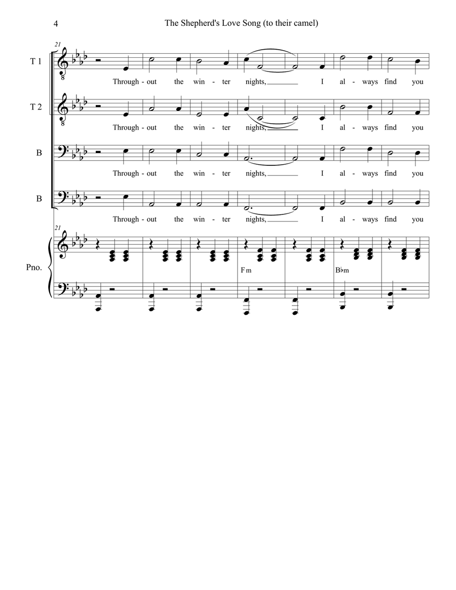 The Shepherds' Love Song (To Their Camel) 3-Part scores gallery preview page 5