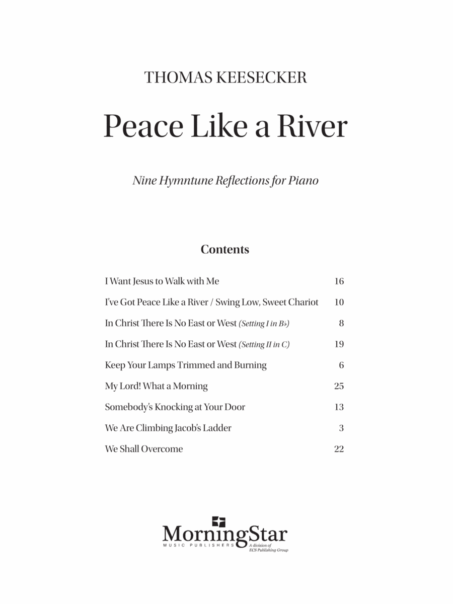 Peace Like a River Piano Solo scores gallery preview page 1