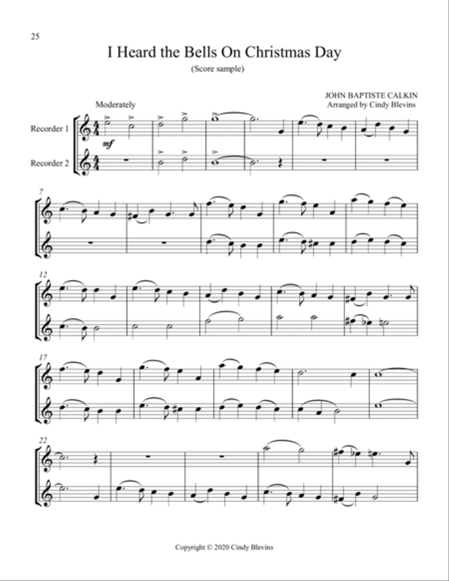 13 Songs for Christmas, Vol. 1, Recorder Duets Woodwind Duet scores gallery preview page 3