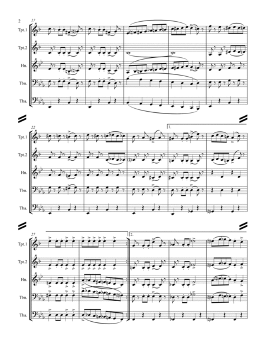 March – Entry of the Gladiators (for Brass Quintet) Brass Quintet scores gallery preview page 3