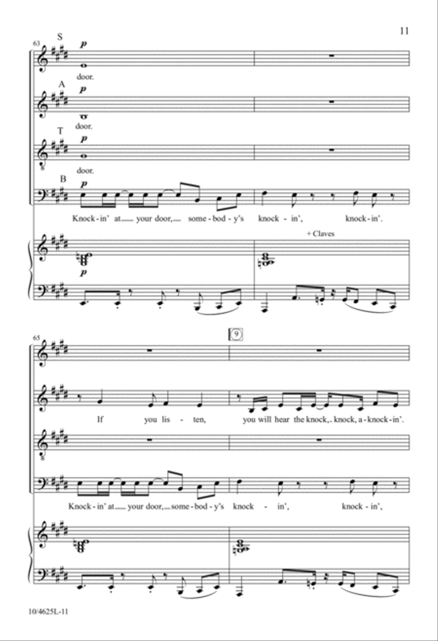 Somebody's Knockin' at Your Door 4-Part scores gallery preview page 11