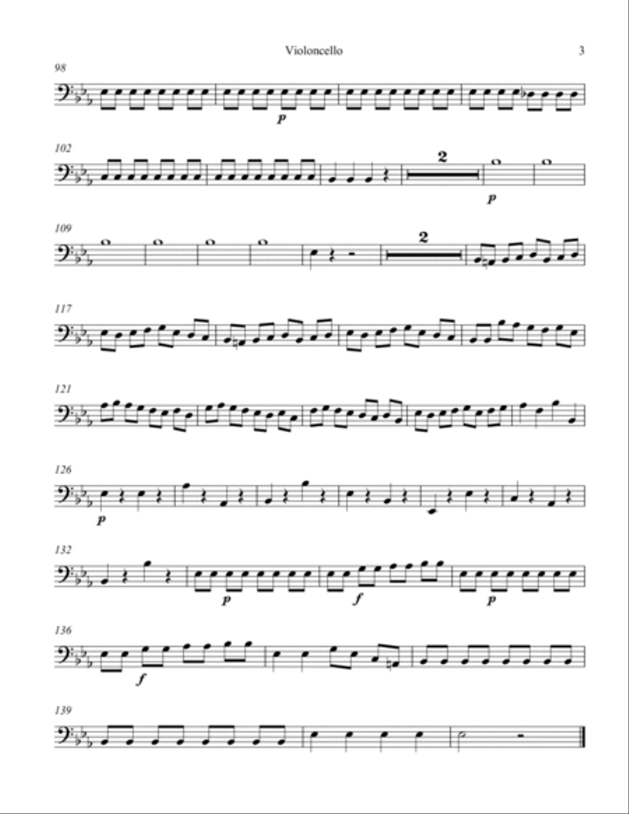 Symphony #3 Movement I. String Quartet scores gallery preview page 3