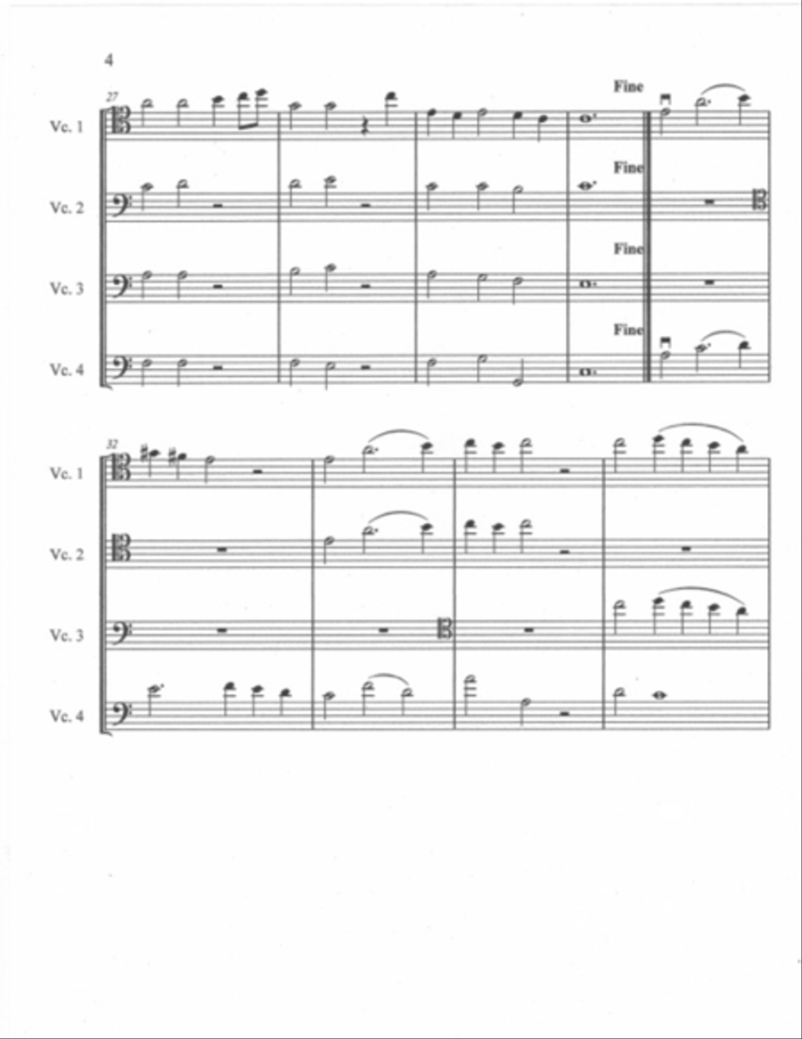 Lascia ch'io pianga for Cello Quartet Small Ensemble scores gallery preview page 6