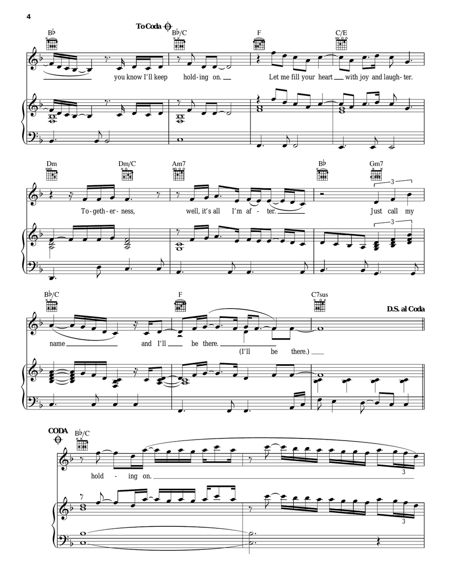 I'll Be There Piano, Vocal, Guitar scores gallery preview page 3