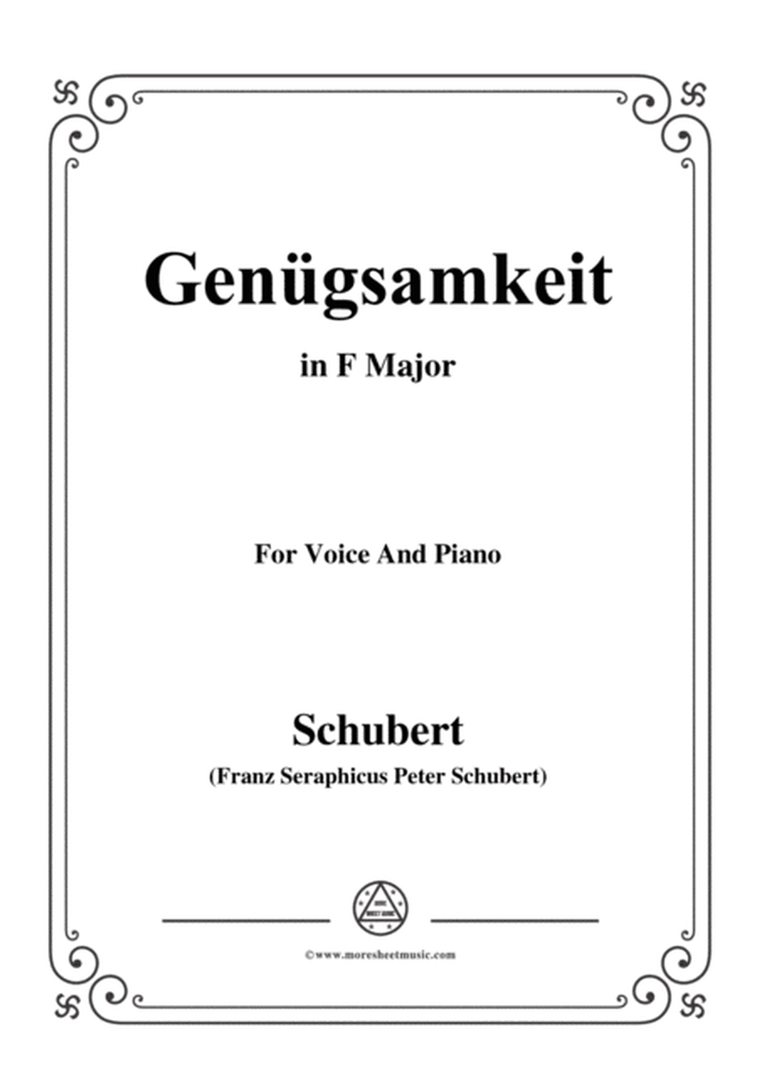 Schubert-Genügsamkeit,in F Major,Op.109 No.2,for Voice and Piano image number null