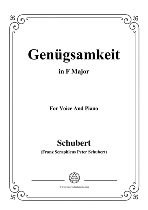 Schubert-Genügsamkeit,in F Major,Op.109 No.2,for Voice and Piano