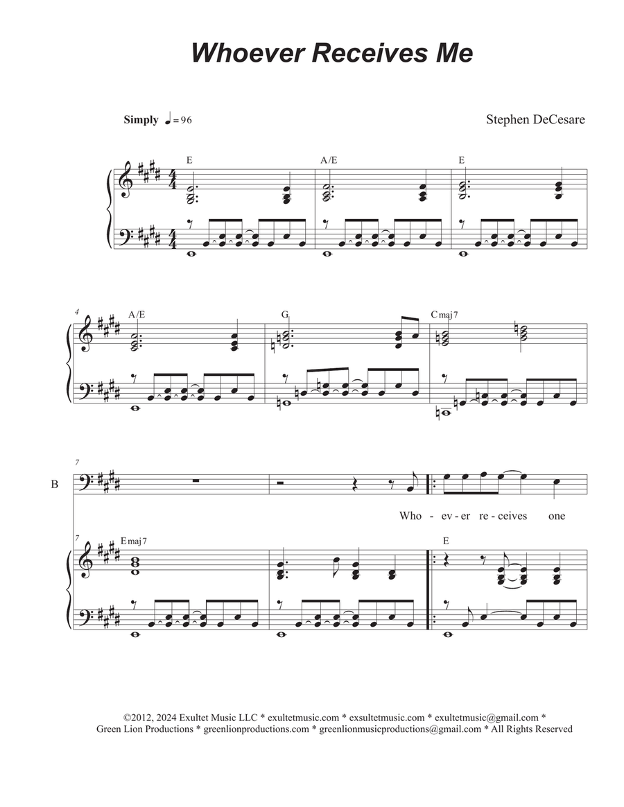 Whoever Receives Me (SAB) 3-Part scores gallery preview page 1