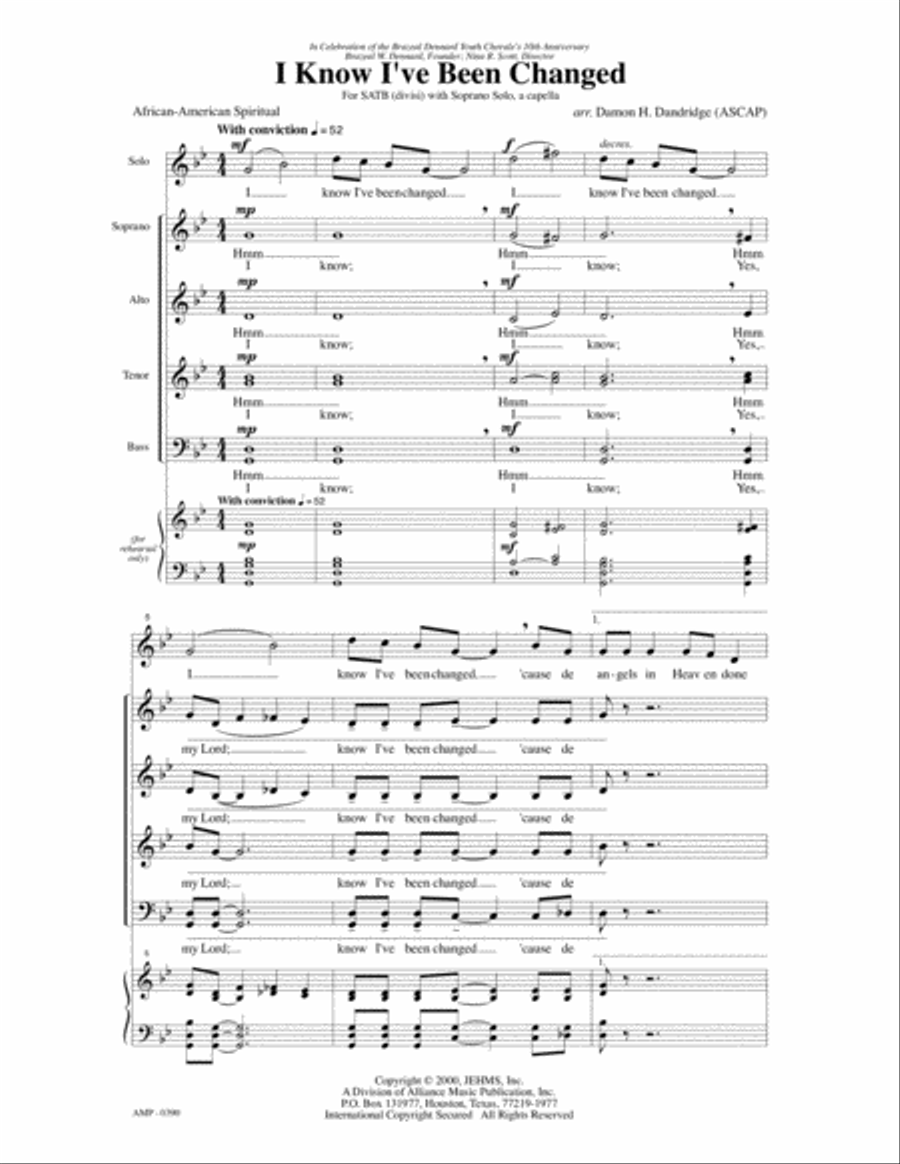 I Know I've Been Changed 4-Part scores gallery preview page 6