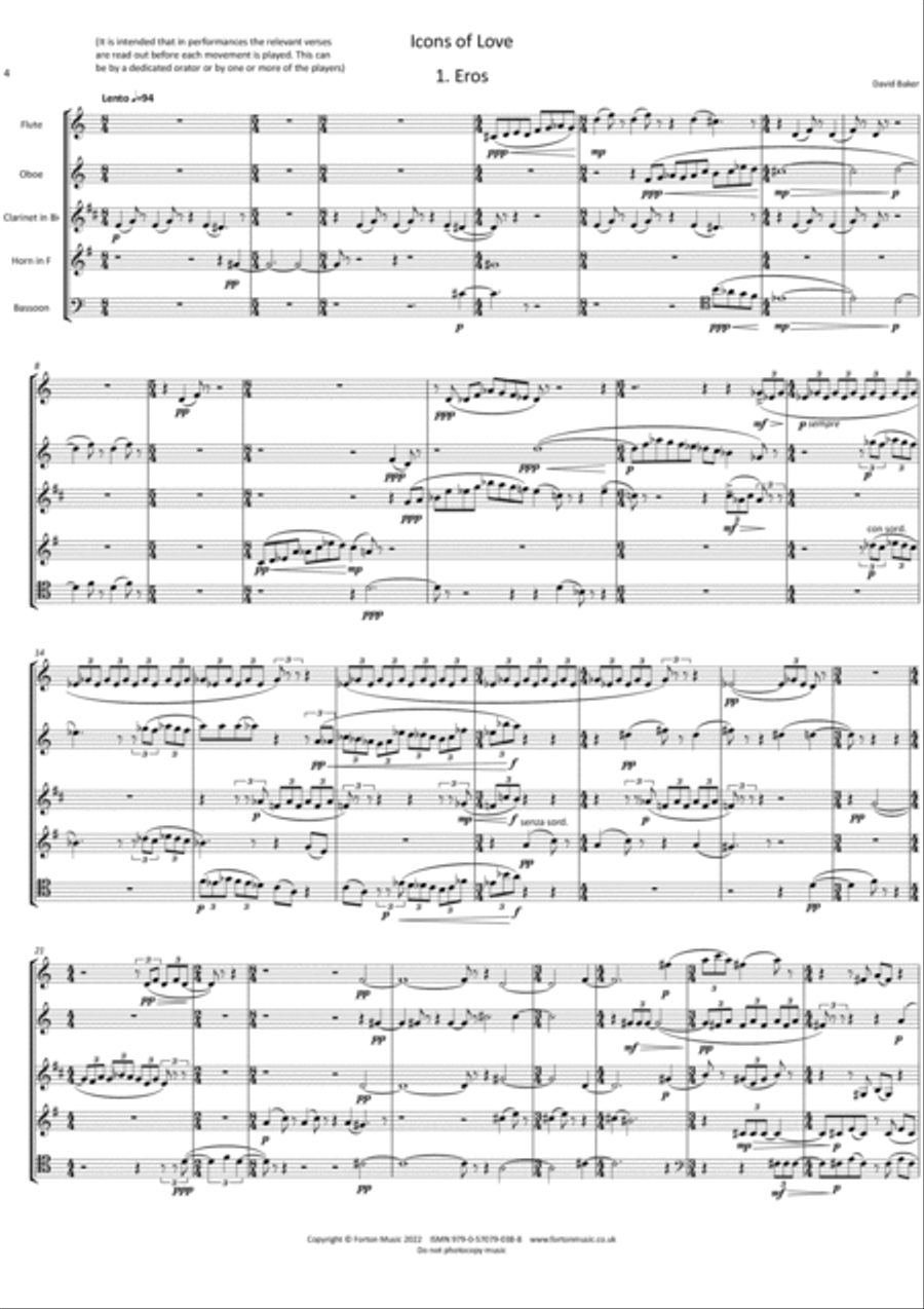 Icons of Love Woodwind Quintet scores gallery preview page 4