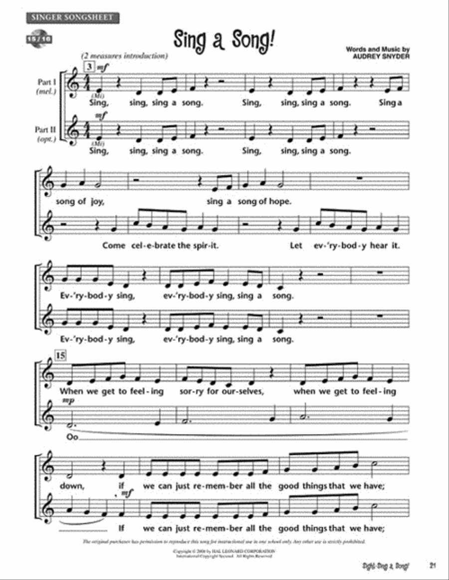 Sight-Sing a Song! (Set 1: Keys of C and F) Book and CD scores gallery preview page 4