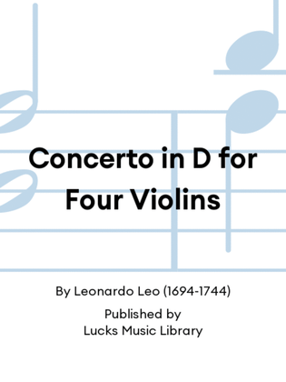 Concerto in D for Four Violins