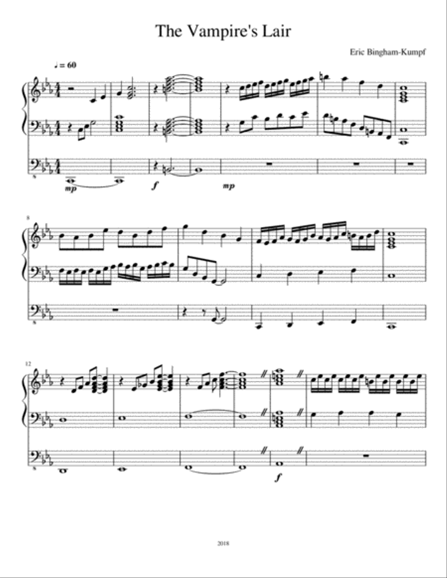 The Vampire's Lair Organ Solo scores gallery preview page 1