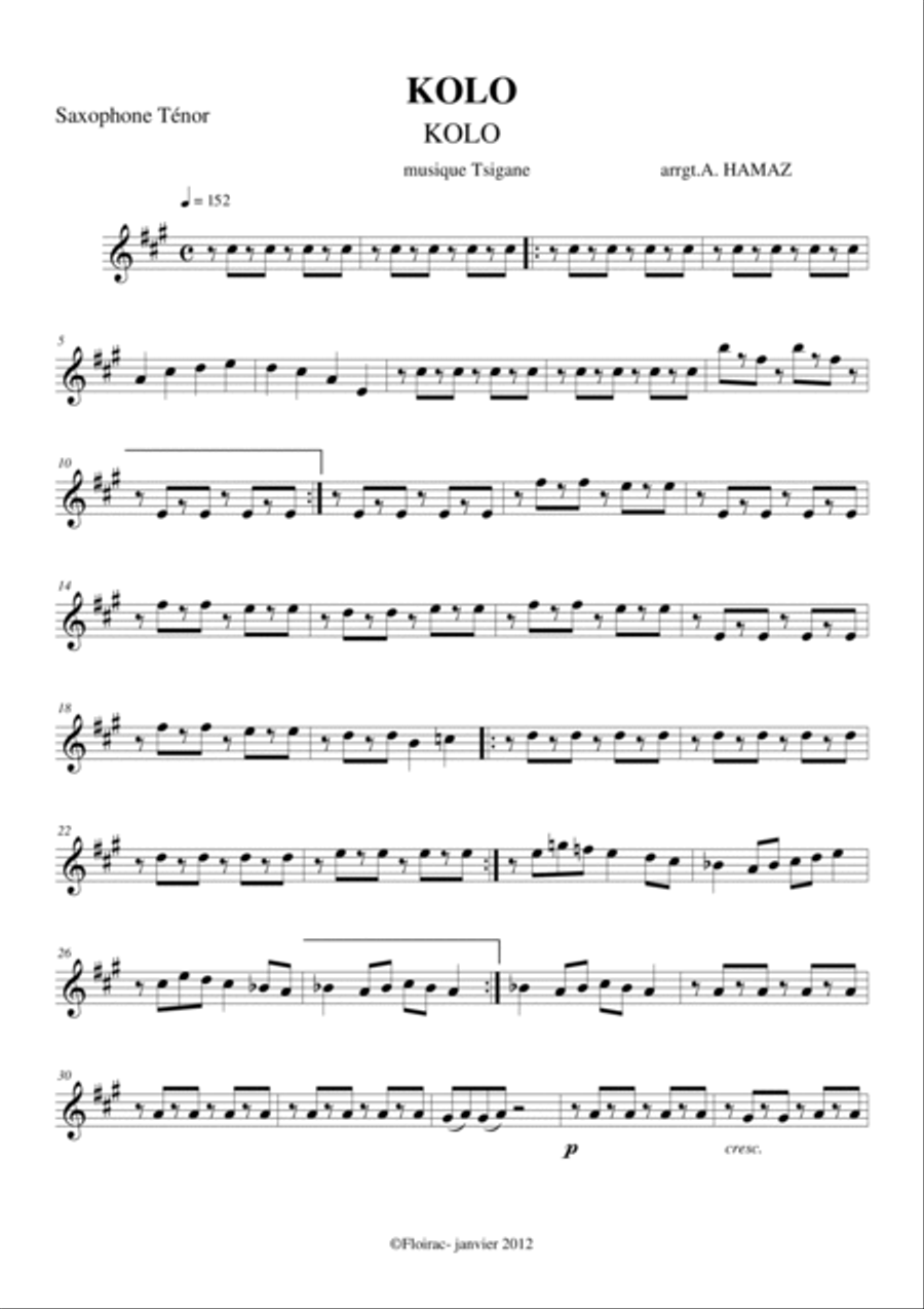 TSIGANE MUSIQUE KOLO TSIGANE MUSIQUE KOLO Woodwind Ensemble scores gallery preview page 4