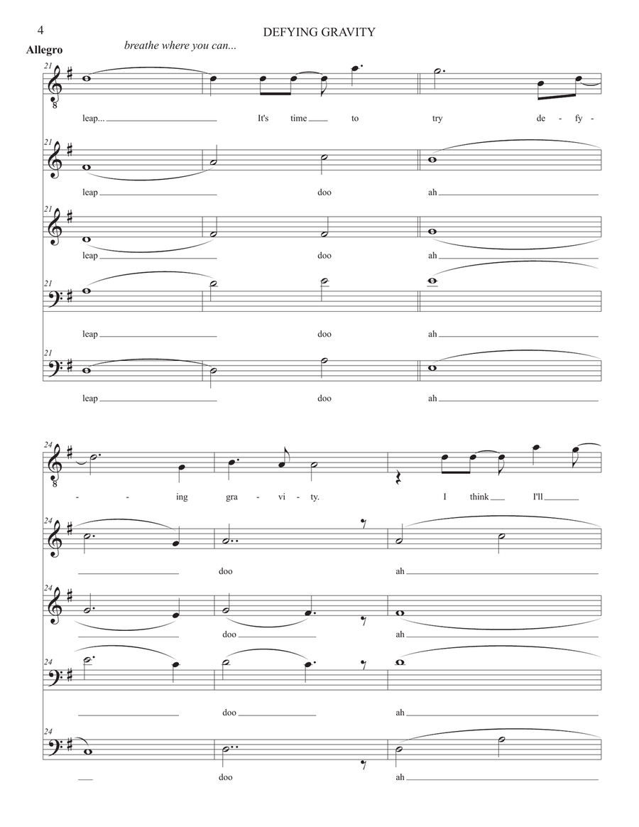 Defying Gravity 4-Part scores gallery preview page 4