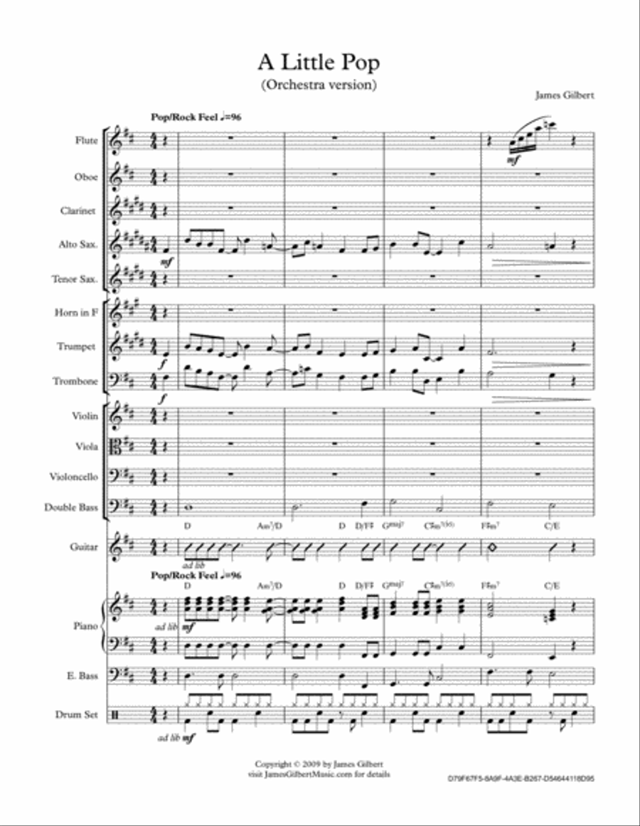 A Little Pop Full Orchestra scores gallery preview page 1