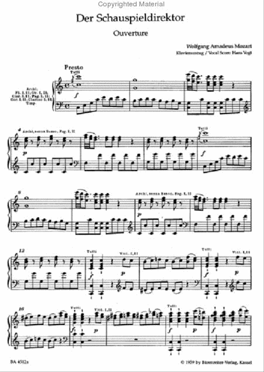 Der Schauspieldirektor, KV 486 Bassoon scores gallery preview page 2