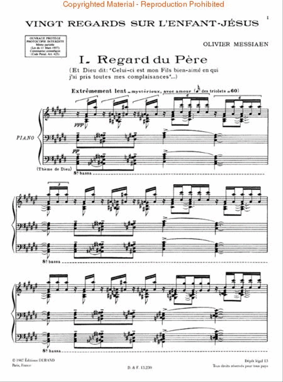 20 Regards sur l'Enfant-Jésus Piano Solo scores gallery preview page 2