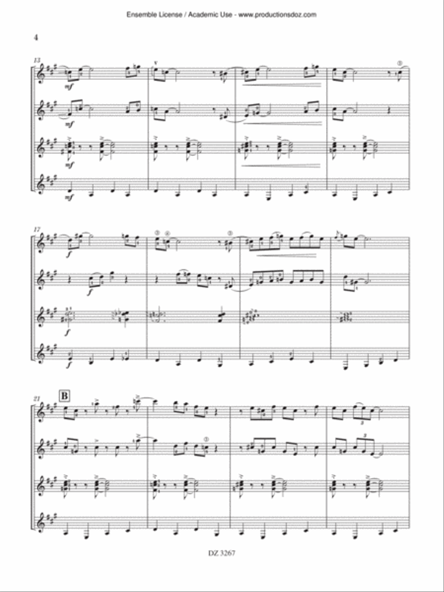 Cool Blues Guitar Ensemble scores gallery preview page 4