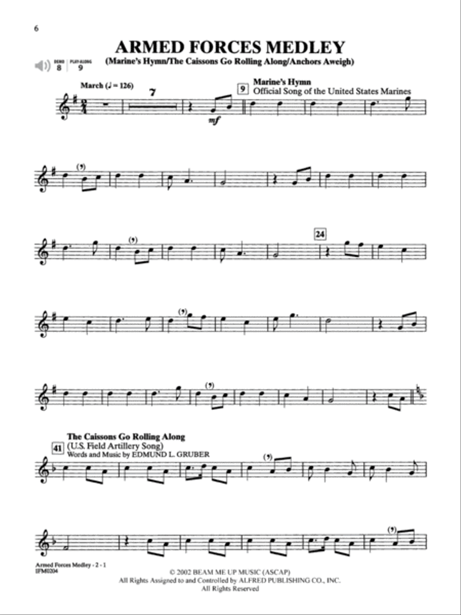 Patriotic Instrument Solos Book/CD - Trumpet Trumpet scores gallery preview page 3