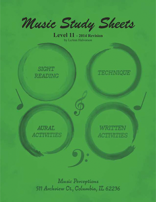Book cover for Music Study Sheets Level 11 2014 edition