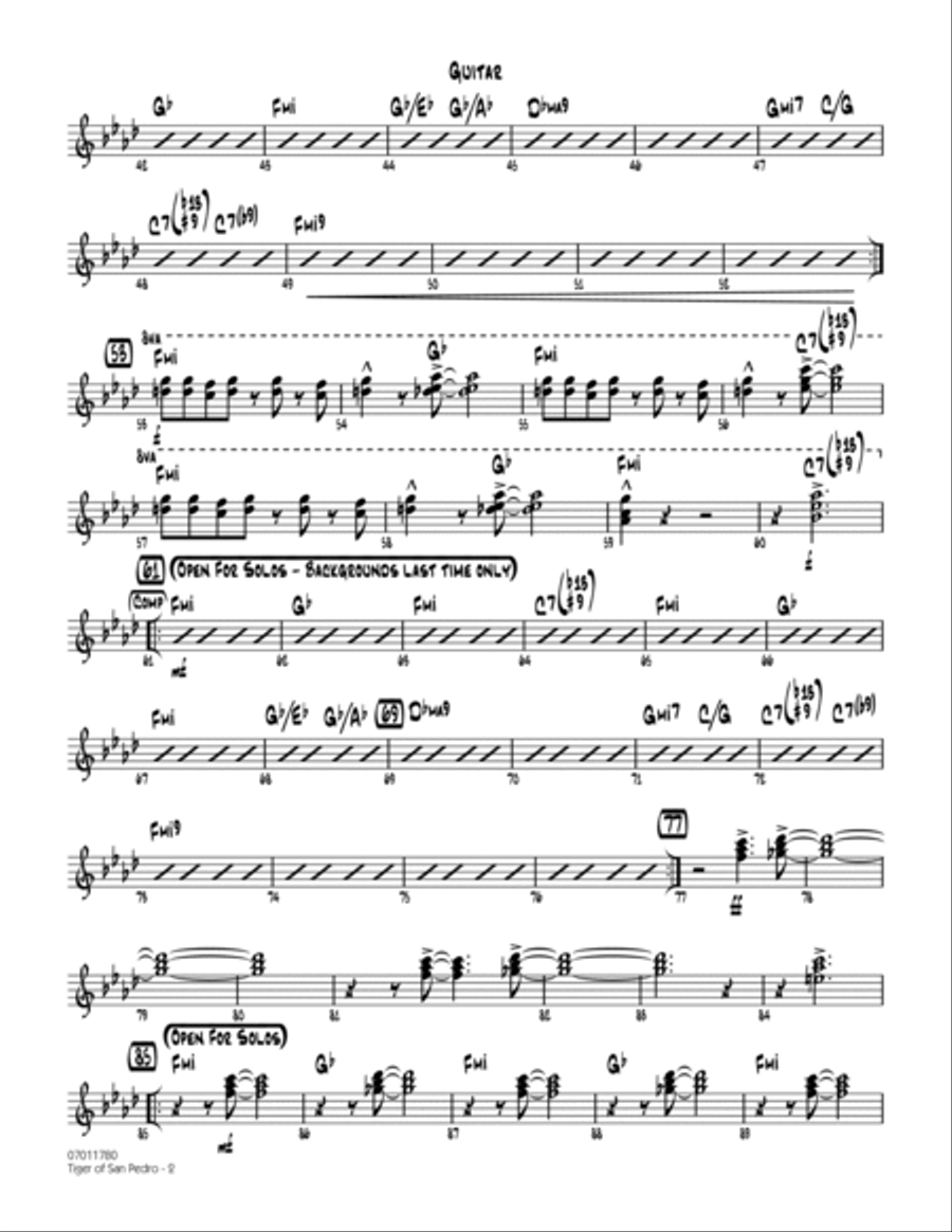 Tiger Of San Pedro - Guitar Jazz Ensemble scores gallery preview page 2