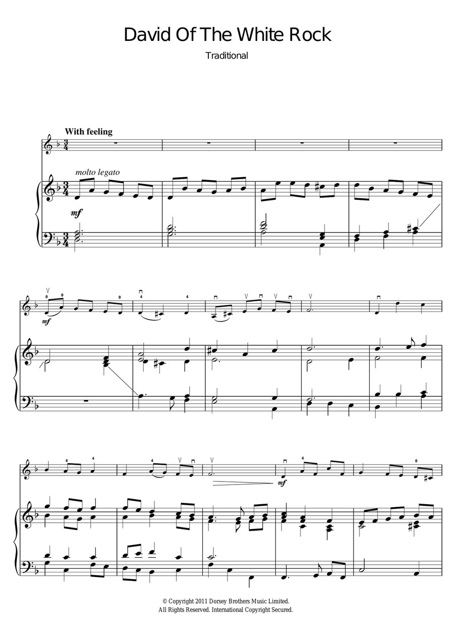 David Of The White Rock Violin Solo scores gallery preview page 1