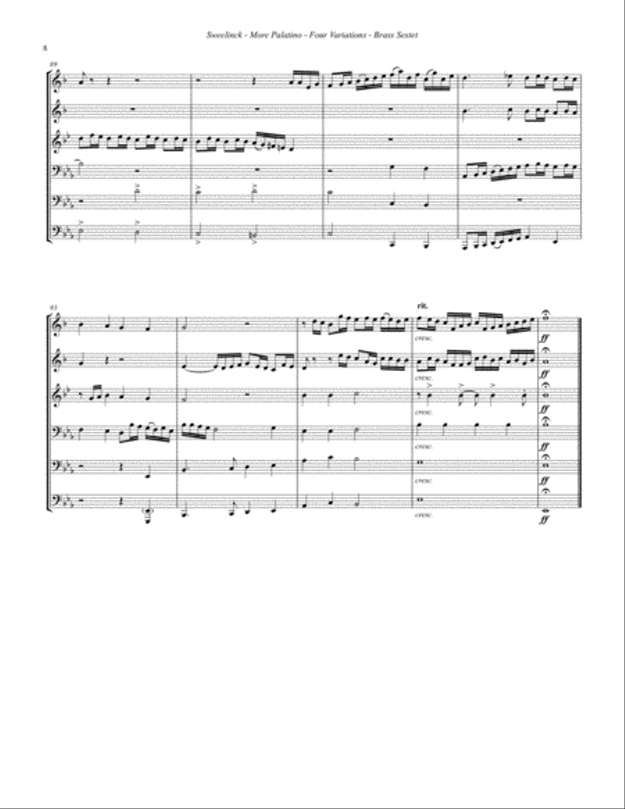 More Palatino, Four Variations for Brass Sextet Chamber Music scores gallery preview page 6