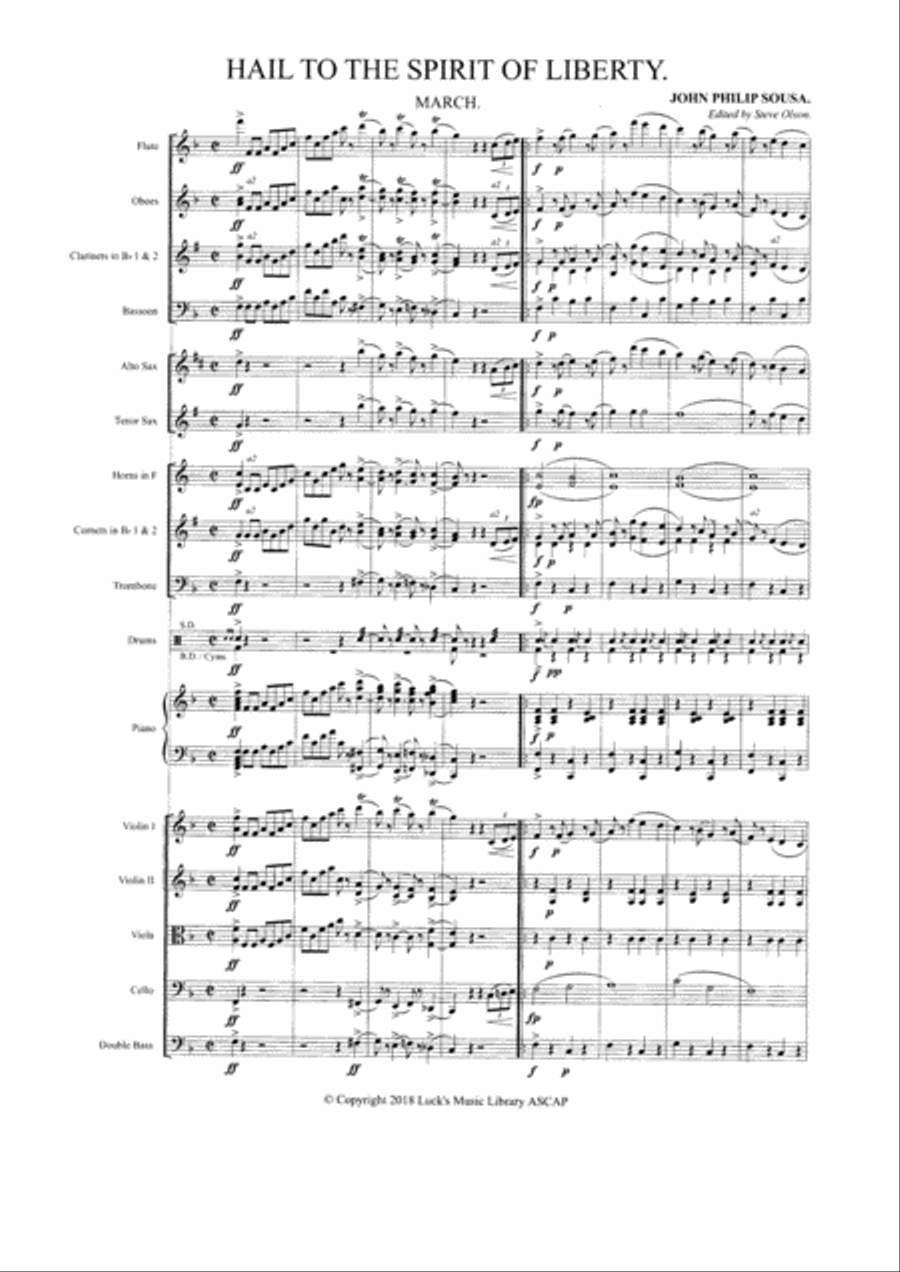 Hail to the Spirit of Liberty March Saxophone Duet scores gallery preview page 2