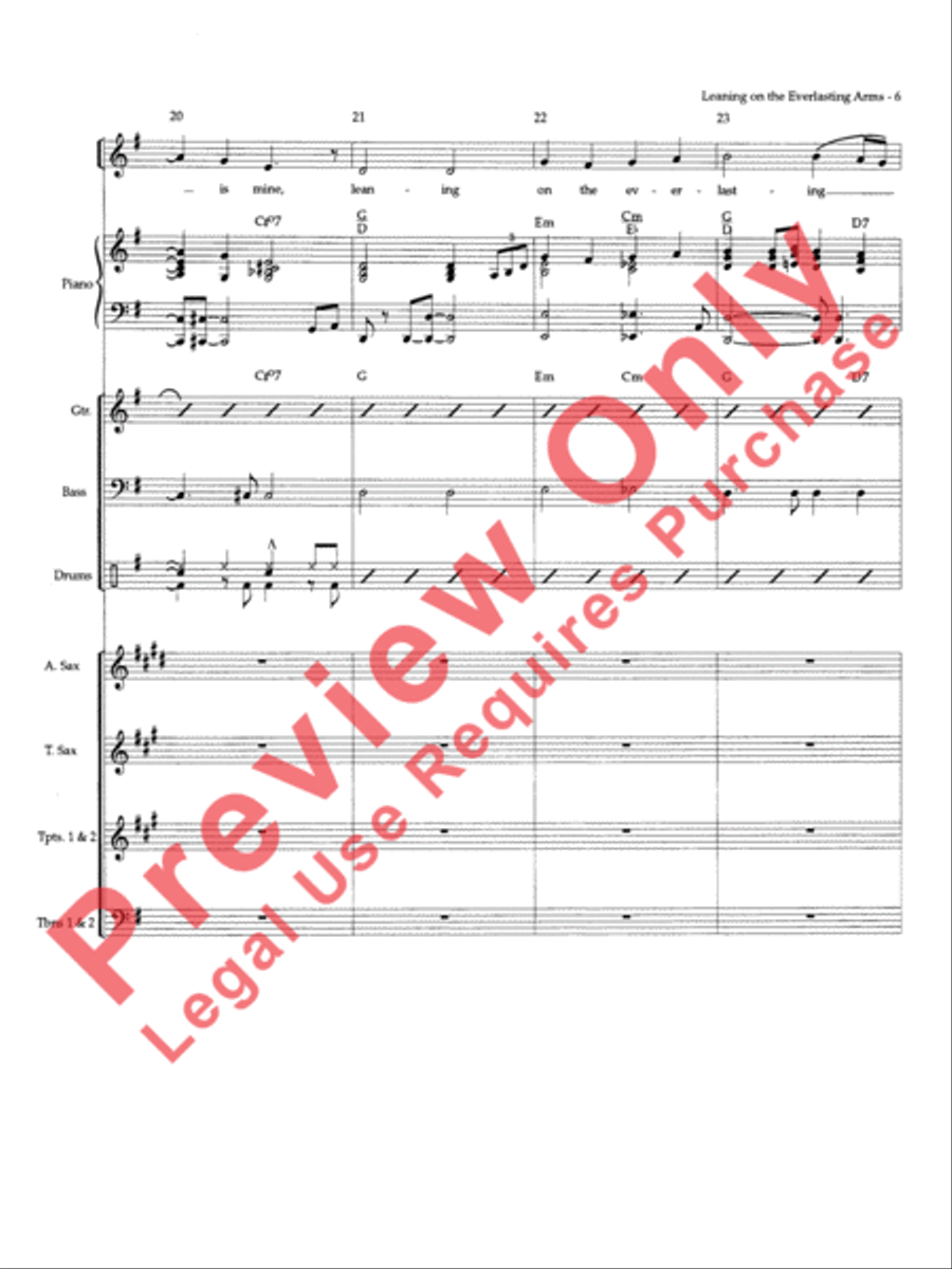 Leaning on the Everlasting Arms Choir scores gallery preview page 39