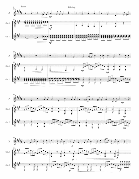 Erlkönig (The Erlking) for clarinet and 2 guitars image number null