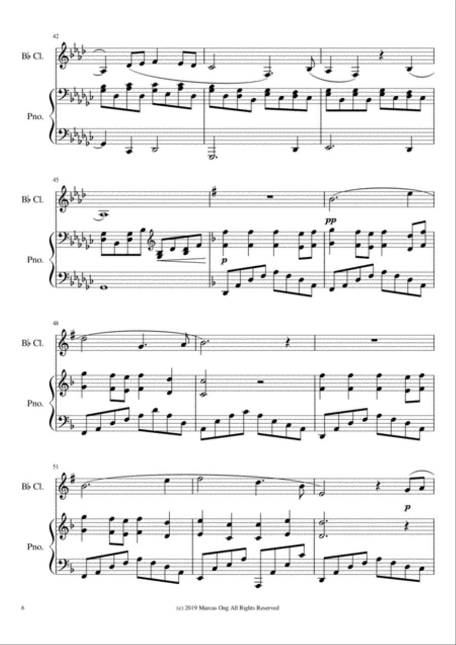 Anticipation - for Clarinet and Piano (easy) Clarinet Solo scores gallery preview page 6