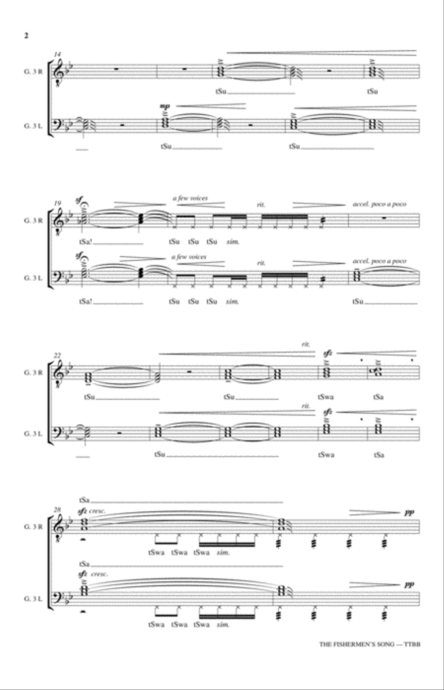 The Fishermen's Song TTBB scores gallery preview page 2