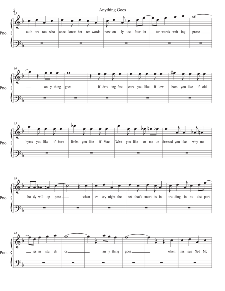 Anything Goes Anything Goes Easy Piano scores gallery preview page 2