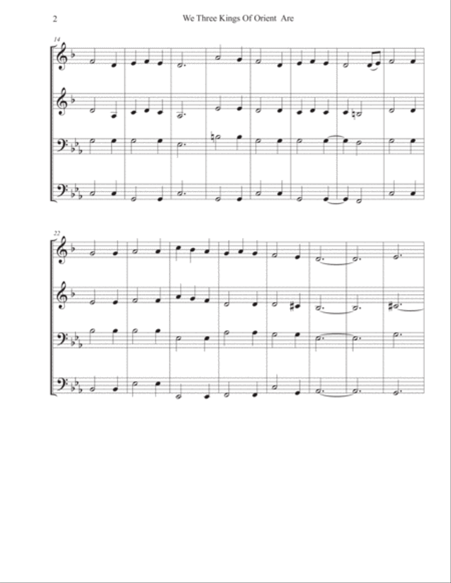 We Three Kings of Orient Are-Brass Quartet Brass Quartet scores gallery preview page 3