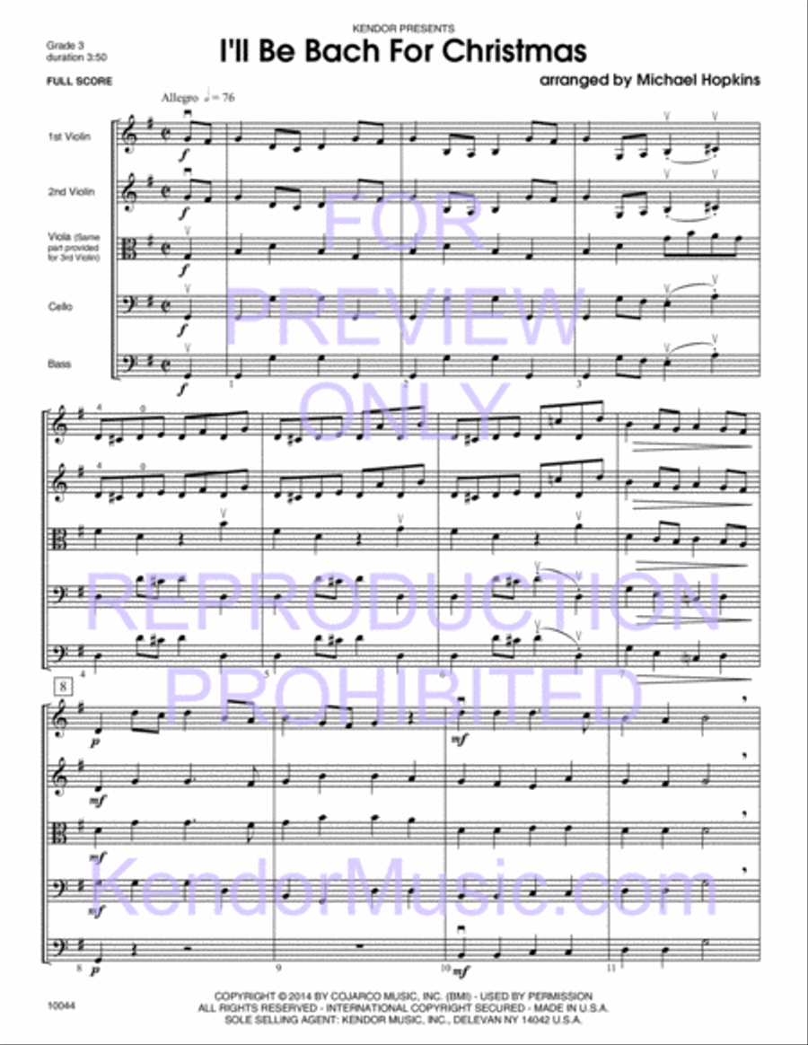 I'll Be Bach For Christmas String Orchestra scores gallery preview page 13