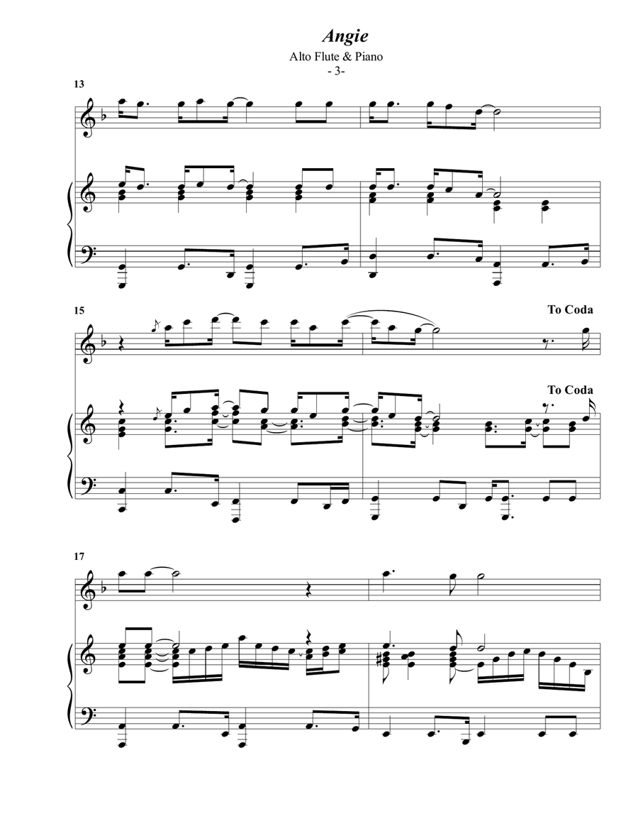 Angie Flute Solo scores gallery preview page 3