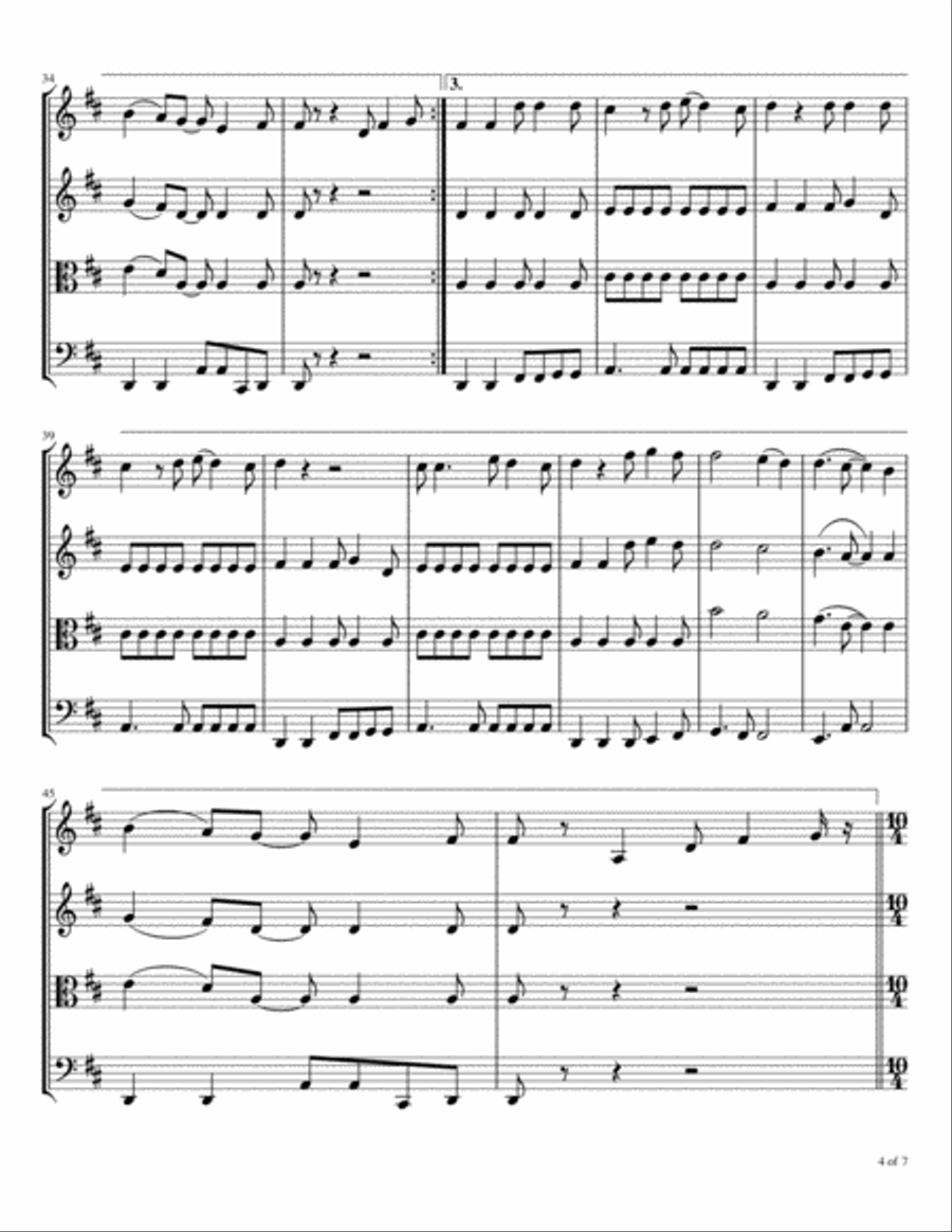 Turn! Turn! Turn! (to Everything There Is A Season) String Quartet scores gallery preview page 5