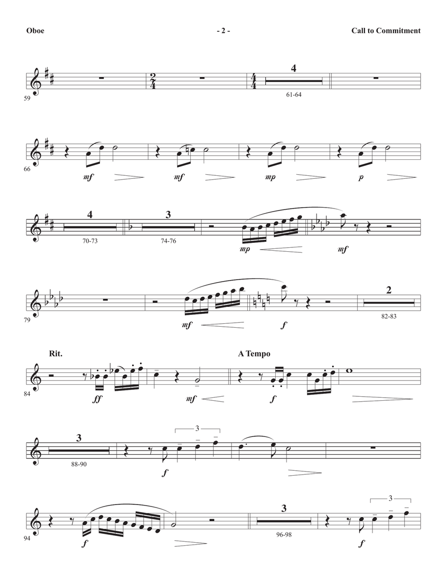Call To Commitment - Oboe Choir scores gallery preview page 2