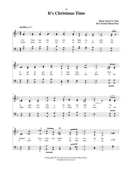 It's Christmas Time - an original hymn for SATB voices image number null