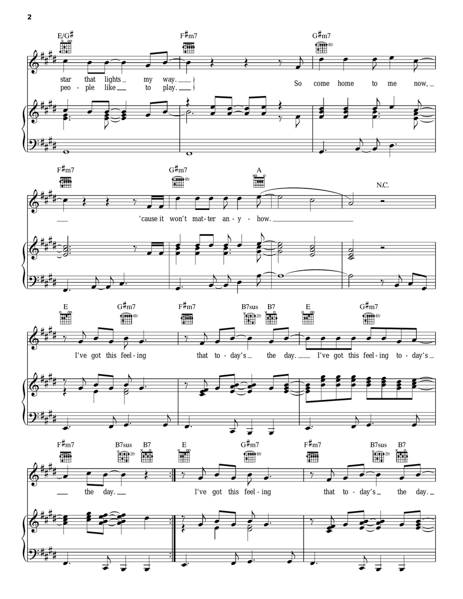 Today's The Day Piano, Vocal, Guitar scores gallery preview page 2