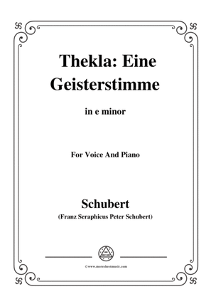 Book cover for Schubert-Thekla: Eine Geisterstimme(Thekla: A Spirit Voice),D.595,in e minor,for Voice&Piano