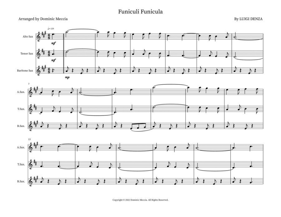 Funiculi Funicula Small Ensemble scores gallery preview page 1