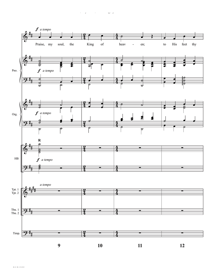 Praise, My Soul, the King of Heaven - Instrumental Ensemble Score and Parts (Dig 3-Octaves scores gallery preview page 5