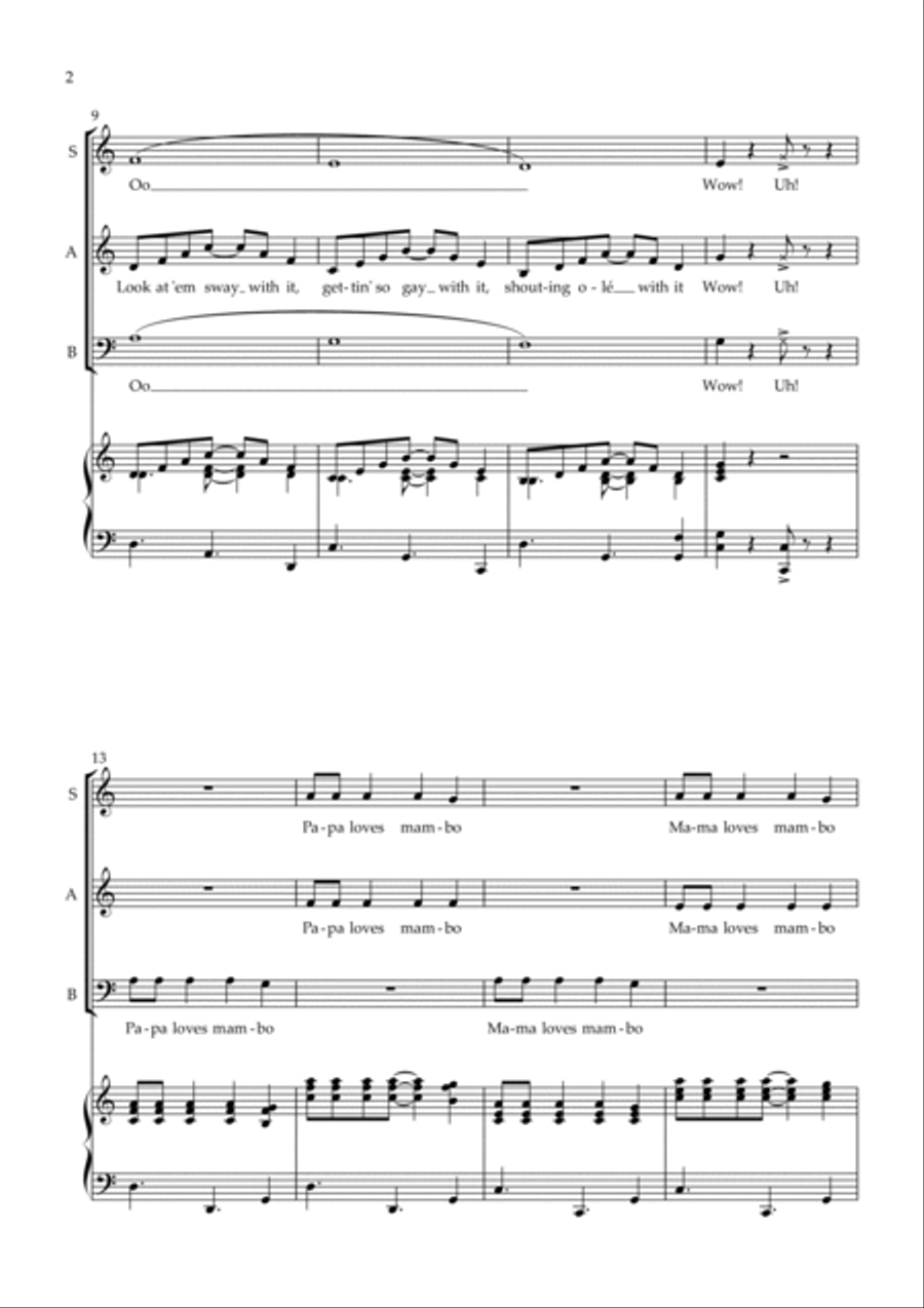 Papa Loves Mambo 3-Part scores gallery preview page 3