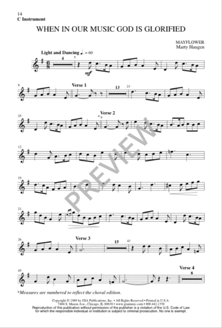 When, in Our Music, God Is Glorified 4-Part scores gallery preview page 15