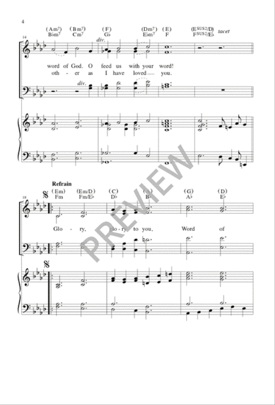 Glory to You, Word of God 4-Part scores gallery preview page 5
