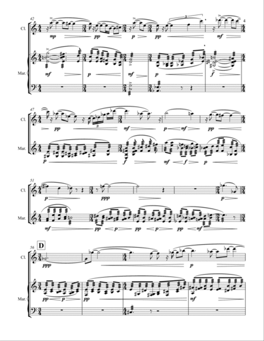 Only Breath - Duet for Bb Clarinet and Marimba Chamber Music scores gallery preview page 5