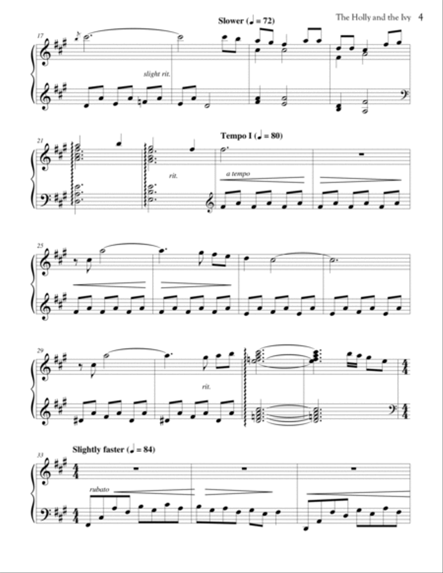 The Holly and the Ivy Piano Solo scores gallery preview page 4